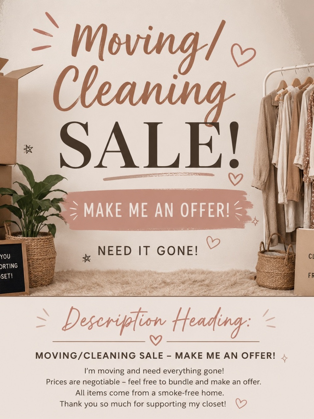 Moving/Cleaning sale